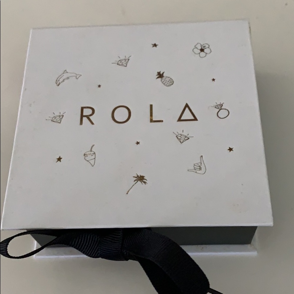 Rola Fighting Eel genuine 14k white gold and diamond double stack ring